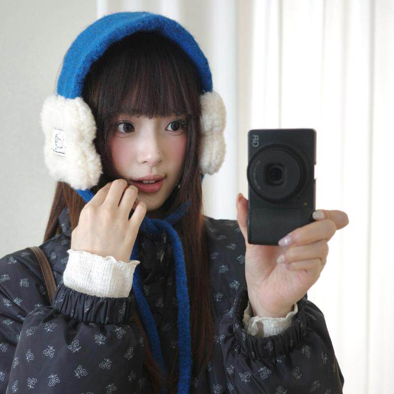 韩系ins可爱撞色毛绒系带耳罩女2026年秋冬保暖耳包防冻毛绒耳罩