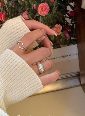 2022年新款小众简约风戒指女时尚轻奢个性气质百搭高级感开口指环