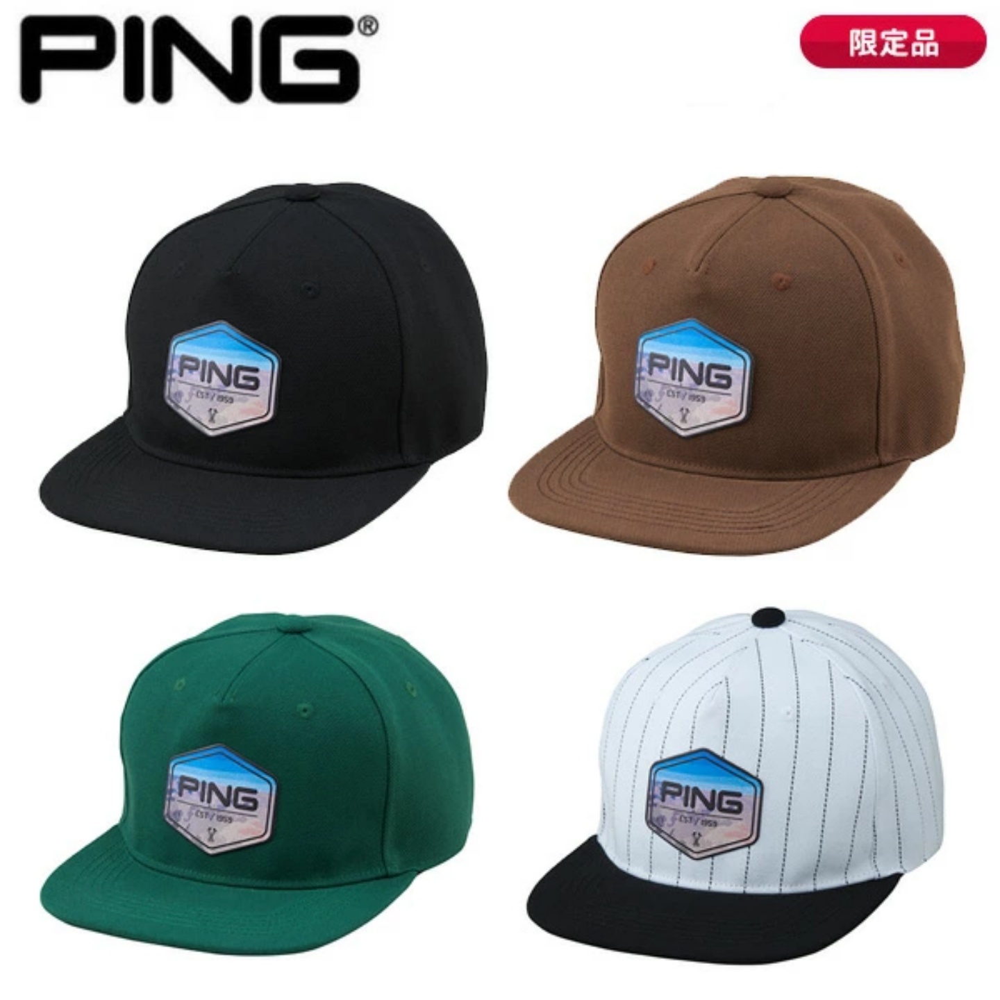 日本正品PING Golf男25秋冬新款限量版高尔夫球帽时尚平沿帽代购