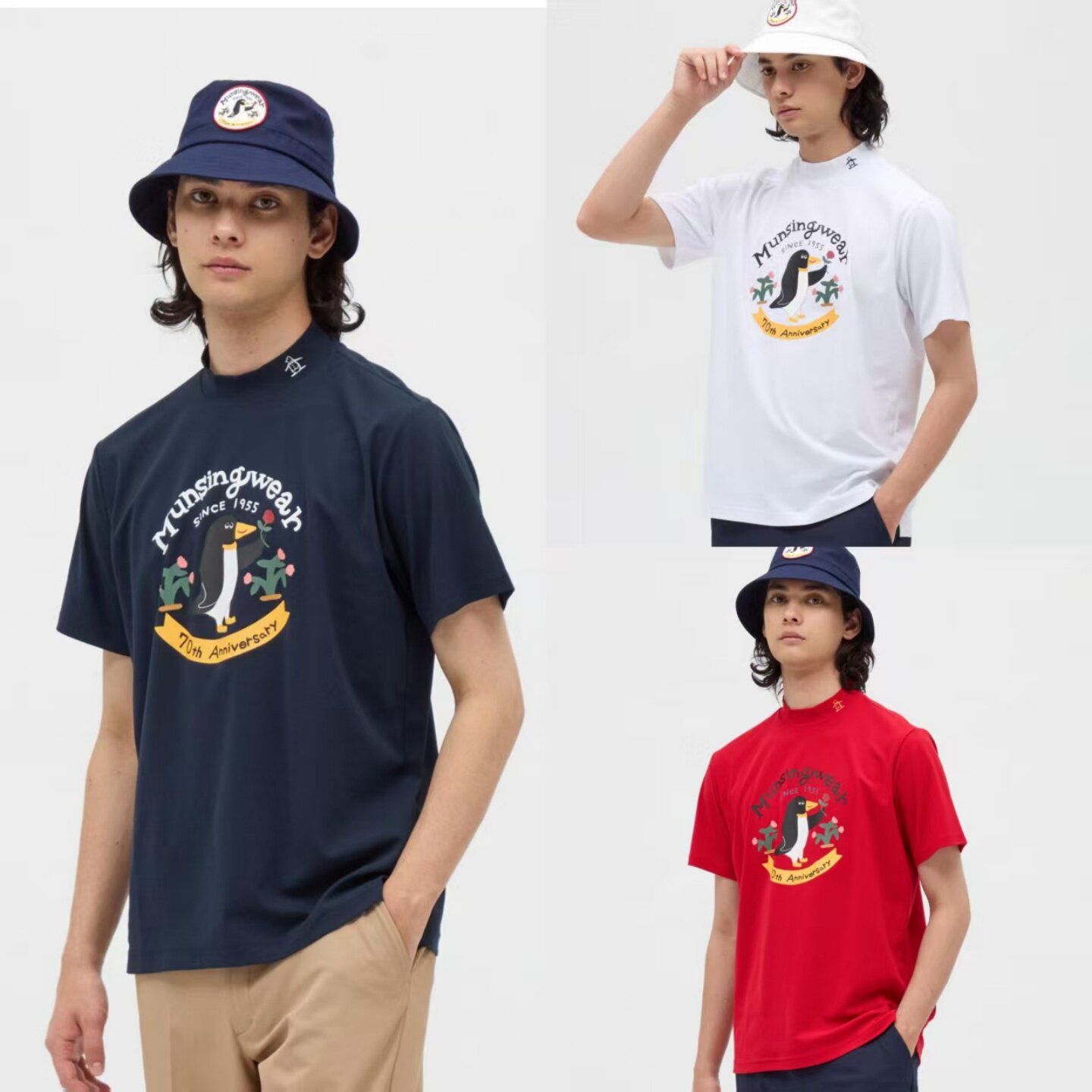日本产Munsinwear万星威男高尔夫短袖T恤POLO衫70周年纪念款代购