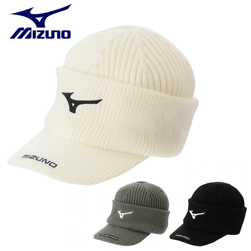 日本高尔夫球帽子针织毛线保暖帽Mizuno美津浓24秋冬男款正品代购