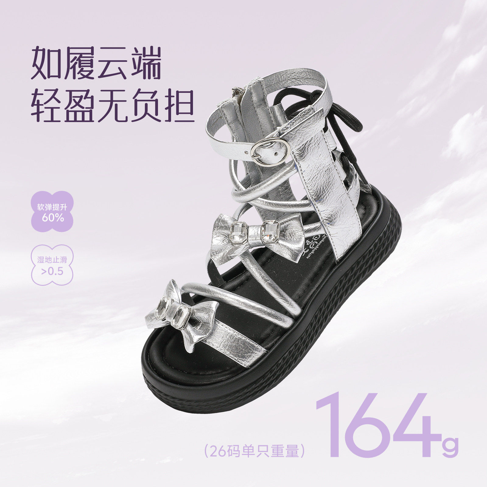 26-37码凉鞋女款2026新款女童罗马凉鞋夏季儿童公主鞋女大童鞋子