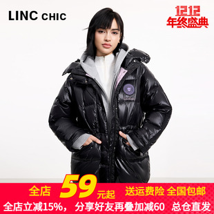 LINCCHIC金羽杰羽绒服超轻亮彩潮流面包服短款 羽绒服女Y23602286