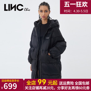 linc金羽杰女式羽绒服廓形中长