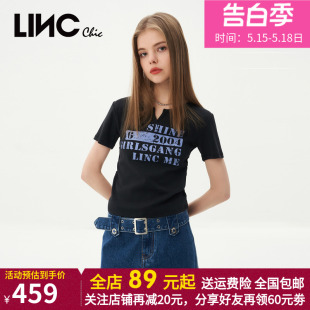 女S232DK369Y LINC金羽杰2023年春夏新款 复古蓝街头感设计牛仔裙裤