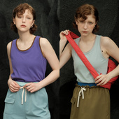 SOLI 素白已然 夏日B备 ECRU 假两件 撞色边工字背心