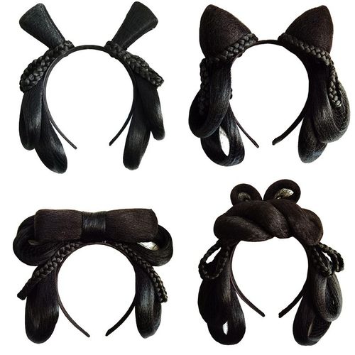 古装汉服假发儿童女一体式发包发箍头饰发排发饰明制古风气质发髻