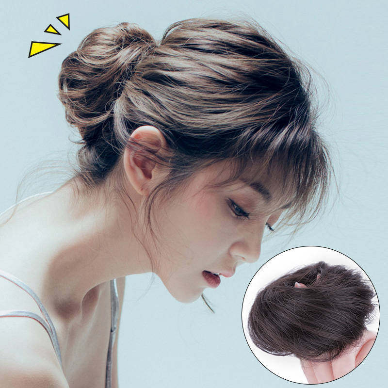 真发丸子头假发女发圈盘发器发饰卷发直古装头花发包半自然仿真