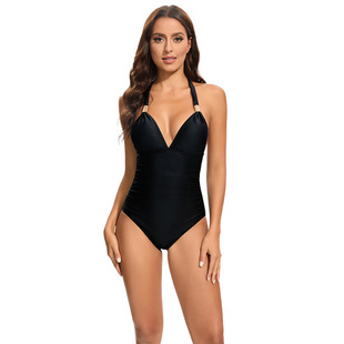 游泳衣大码 女士泳装 比基尼 连体泳衣性感露背式 欧美跨境新款