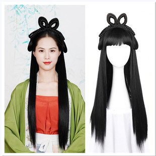 古装汉服一体式发髻 古装盘头假发 俏公主发箍发排款 古装长发