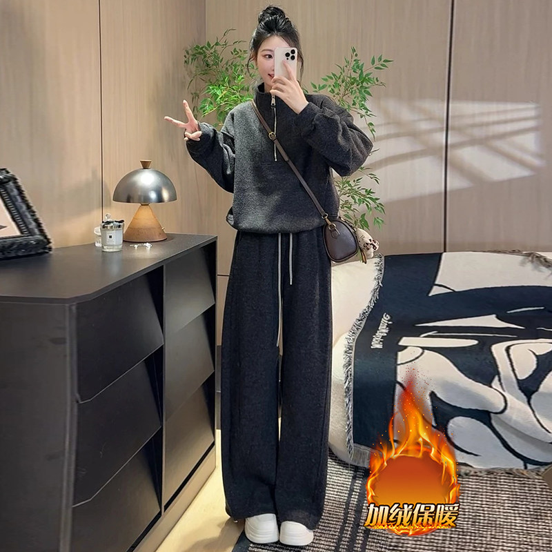 时尚高级感卫衣外套弯刀裤两件套