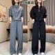 两件套 新款 女2025春季 纯色简约百搭休闲显瘦卫衣长裤 休闲运动套装