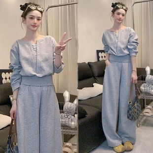 裤 2025早秋季 休闲运动假两件卫衣一整套装 超火穿搭减龄时尚 女 新款