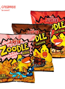 上好佳干脆面Zoodle 15g 红烧牛肉味孜然烧烤味鲜虾味 休闲零食