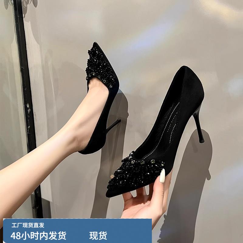 设计感2025年春季高级感小众轻奢配旗袍高跟鞋女细跟尖头法式宴会