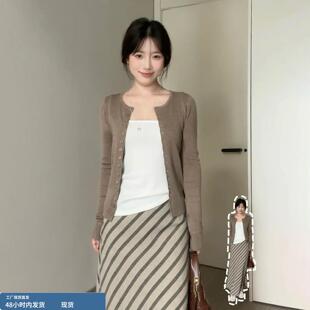 2026新款早春季长袖针织连衣裙子女装韩系氛围感穿搭一整套装长裙