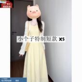 145小矮个子吊带连衣裙女春夏150显高穿搭收腰法式 度假气质长裙xs