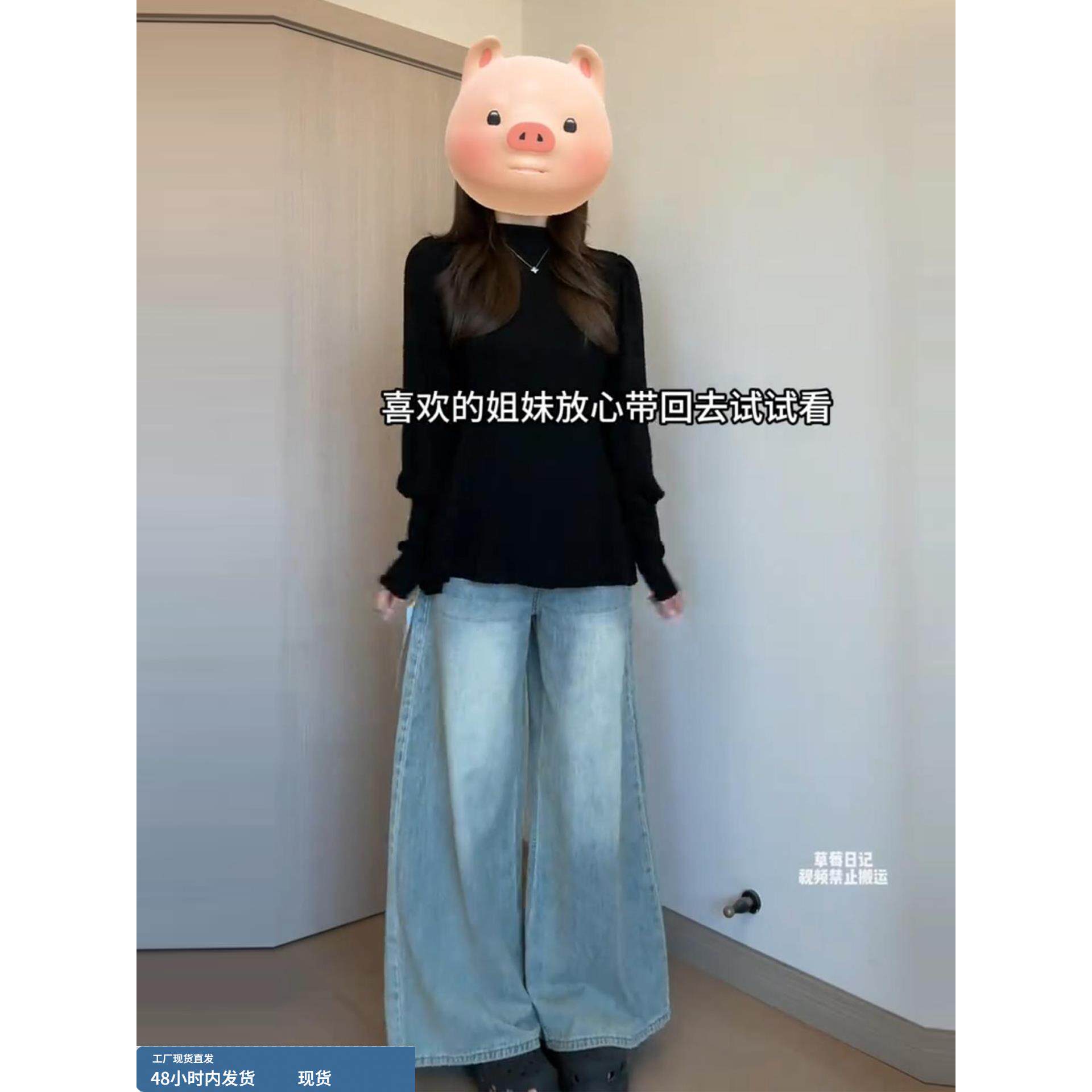 大码半高领T恤女秋冬内搭设计感修身微胖mm显瘦灯笼袖打底衫上衣