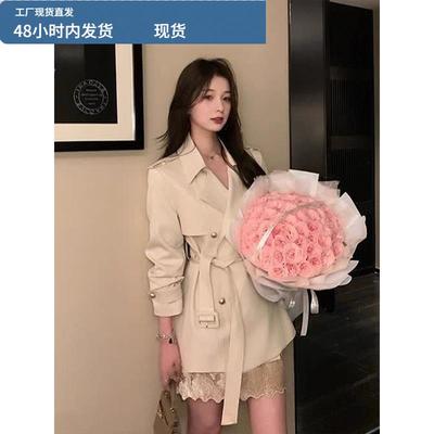 巨好看的短款风衣外套女2025秋季新款英伦风小个子收腰高级感大衣