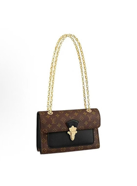 二手LV路易威登Victoire 老花链条 皮革 腋下包斜挎包单肩包