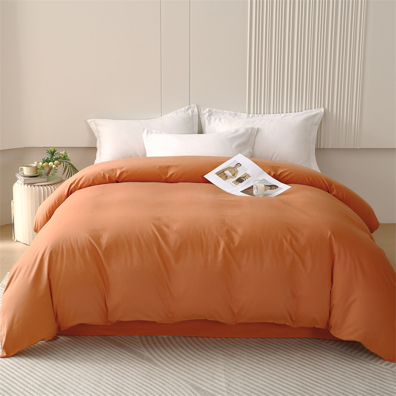 定做好磨毛被套纯棉纯色全棉加厚