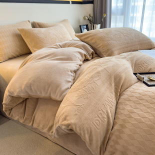 冬季 牛奶珊瑚绒被套单件单人150x200双人200x230冬天加绒加厚被罩