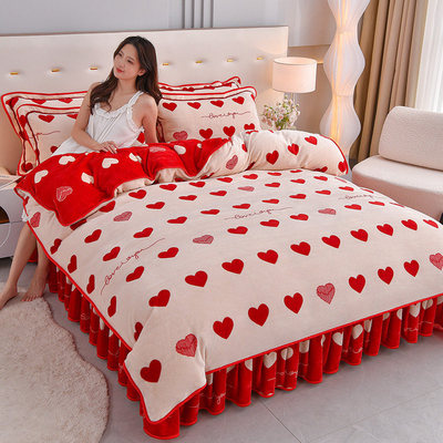 A类母婴级牛奶绒四件套秋冬