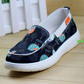 休闲防滑厚底一脚蹬懒人百搭妈妈鞋 老北京布女帆布鞋 2026春秋新款