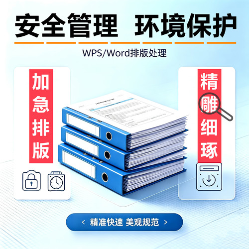 WPS/Word文档排版美化修改安全管理环境保护制度手册目录图表优化