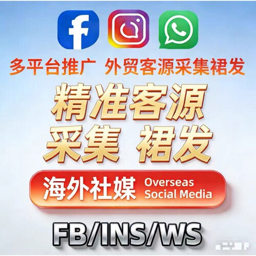 海外贸跨境电商拓客软件ins精准采集社媒营销FB广告推广客户开发