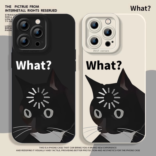what黑猫适用苹果16手机壳iphone15promax卡通可爱14plus猫咪13pro简约小众12情侣17创意xsmax全包7p防摔软壳