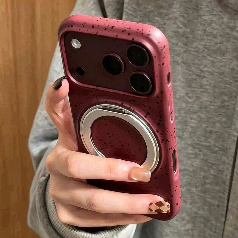 日韩简约酒红泼墨适用苹果18promax手机壳iphone16情侣air小众15网红17爆款14创意plus新款13全包防摔12p硬壳