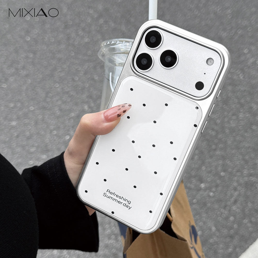 韩系ins文艺白色简约波点适用苹果17手机壳iPhone16新款air高级15promax小众14plus少女13全包12高级防摔硬壳