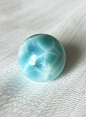 天然针钠钙石海纹石吊坠 冰糯中单珠 多米尼加海纹石 拉利玛球