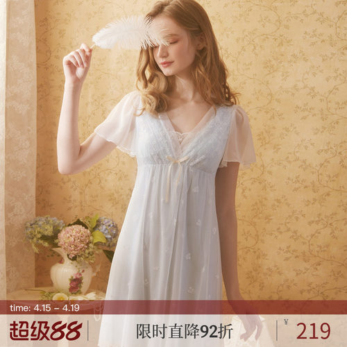 RoseTree夏季优雅蕾丝睡裙