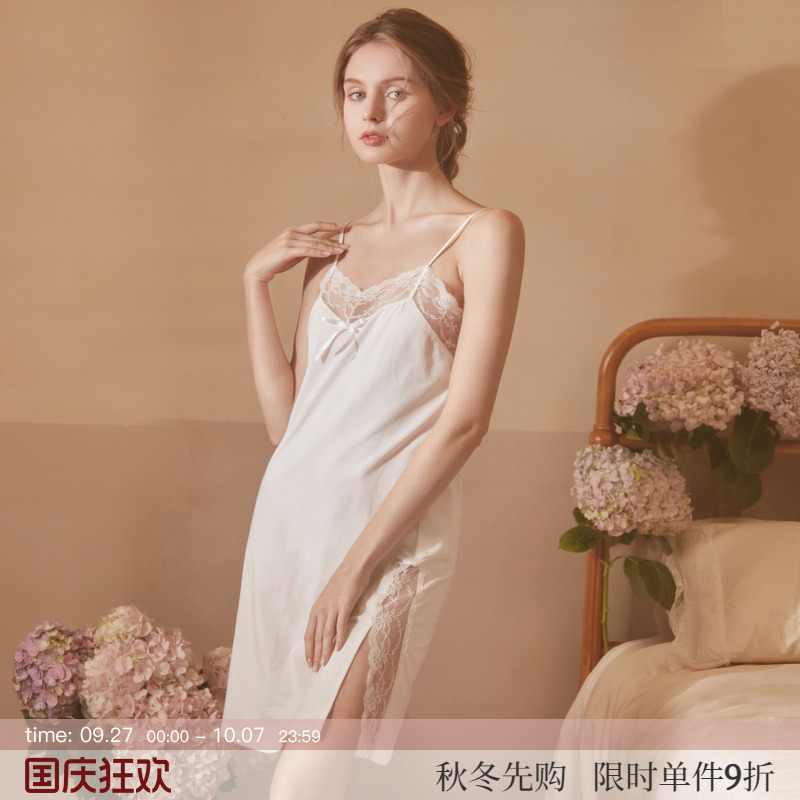 RoseTree夏季纯欲纯棉吊带睡裙