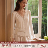 RoseTree纯欲睡衣女款 带胸垫可外穿 蕾丝性感家居服套装 春秋季 长袖