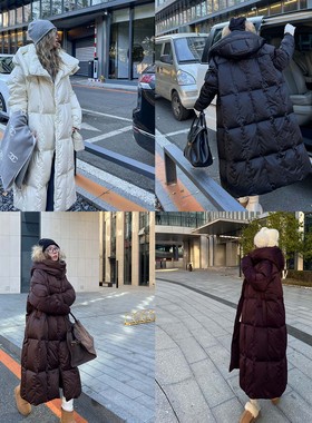 KMZD 冬日暖阳 90白鸭绒冬季大被子羽绒服女长款宽松加厚保暖外套