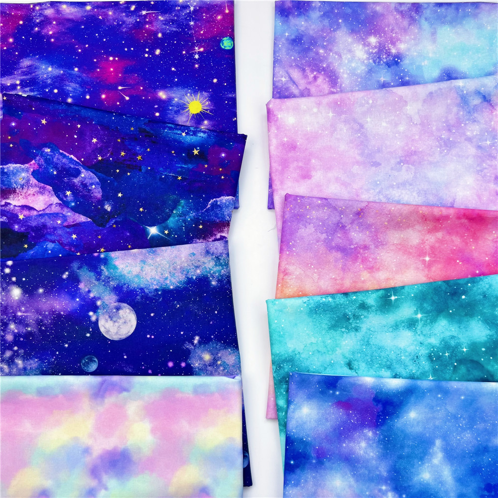 璀璨宇宙星空数码印花全棉布 lolita连衣裙儿童蓬蓬裙书衣挡帘diy