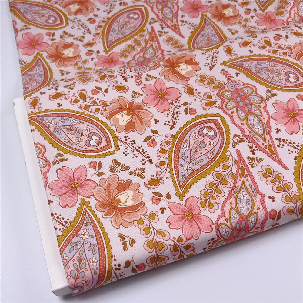 20支波西米亚复古佩斯利纯棉面料印花平纹棉布手工DIY布料服饰