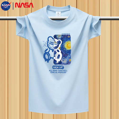 全棉短袖t恤NASA潮青年宽松情侣