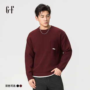 GF男装 冬季简约休闲柔软建两件口袋圆领套头毛衣 S/W 140254005