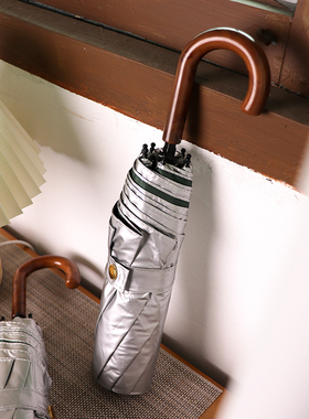 强防晒弯钩伞晴雨两用遮阳伞钛银胶反光隔热降温太阳伞定制印logo