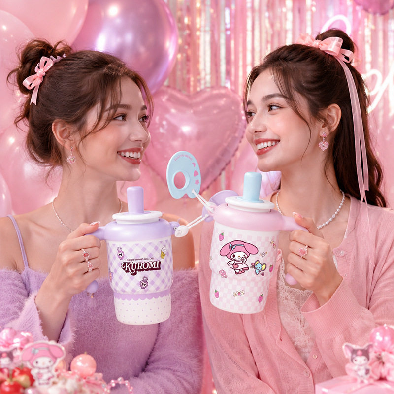 hellokitty三丽鸥保温杯女高颜值吸管杯316冰霸杯大学生可爱水杯