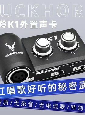Buckhorn跳羚k1声卡USB外置声卡手机电脑网红主播录音直播K歌电台