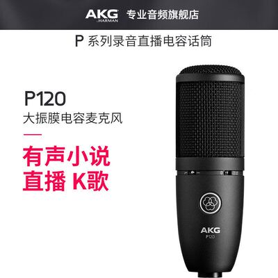 爱科技（AKG）P120电容麦克风有声书录音专业设备直播k歌电台标配