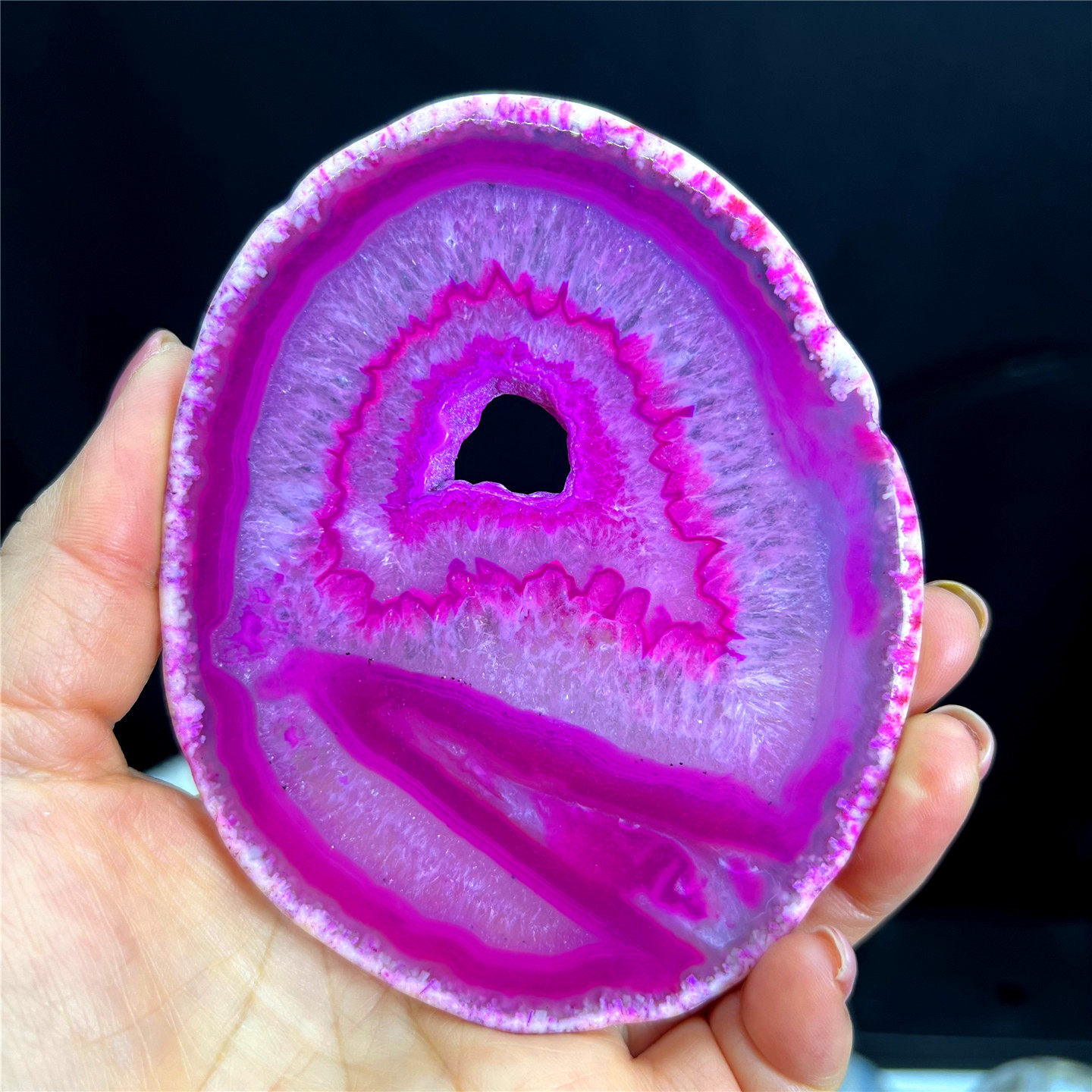 天然玛瑙片水晶体 杯垫 圆形缠丝纹路玛瑙切片摆件装饰茶杯垫防烫