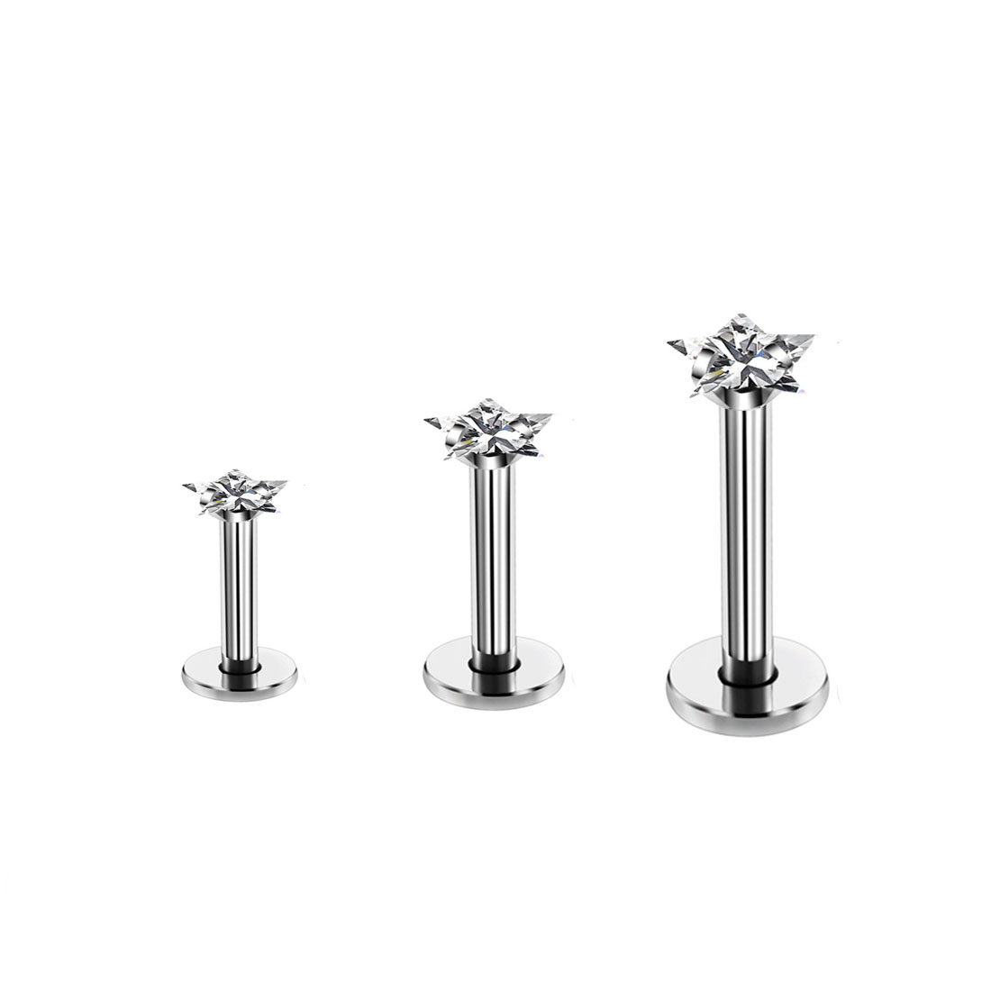 穿刺饰品不锈钢镶钻星星唇钉长杆唇钉穿刺饰品平底耳钉,饰品/流行首饰/时尚饰品新,唇环/唇钉,淘宝优惠券,粉丝福利购,淘宝优惠卷