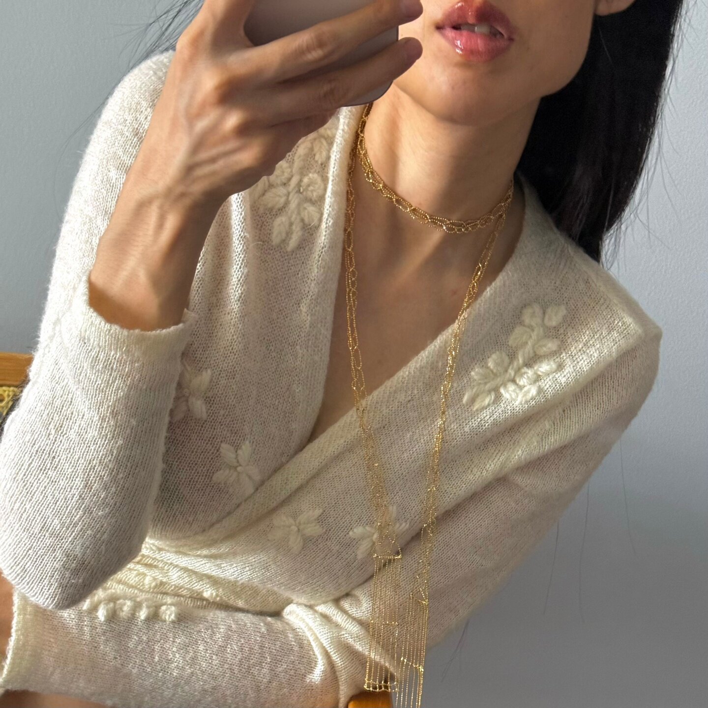百搭长流苏金属蕾丝项链颈链女