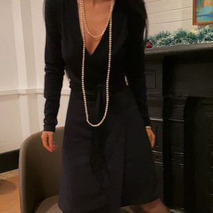 摇儿绕 复古法式多层小香风巴洛克淡水珍珠项链女超长颈链毛衣链